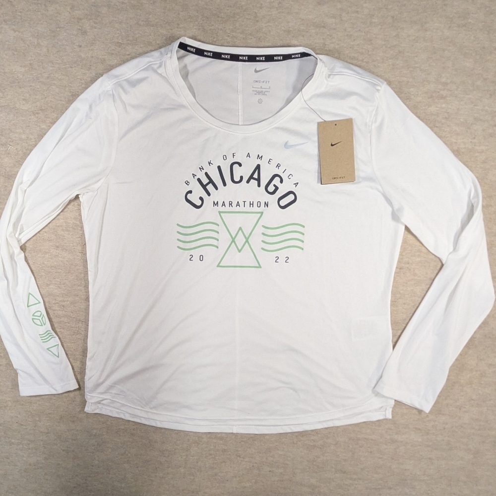 Nike Chicago Marathon 2022 Long Sleeve Racing Running Dri Fit Shirt Size Large
